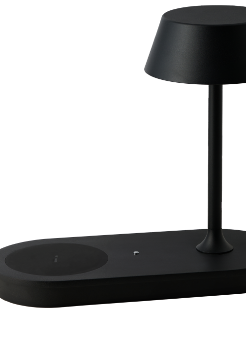 Tafellamp Fino draadlozer lader + USB Zwart Dimbaar