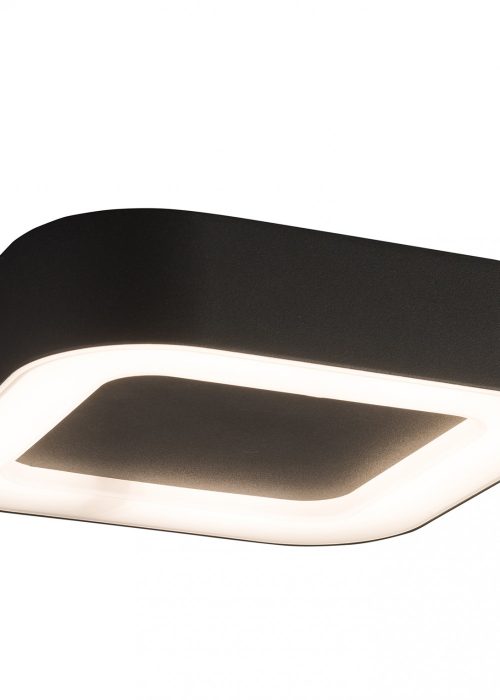 Plafondlamp Merida Vierkant IP54 Buitenlamp Zwart Geïntegreerd LED 3000K