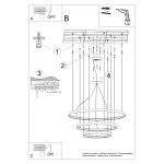Kroonluchter RIO 3 55/78/110 zwart LED 4000K - Afbeelding 5