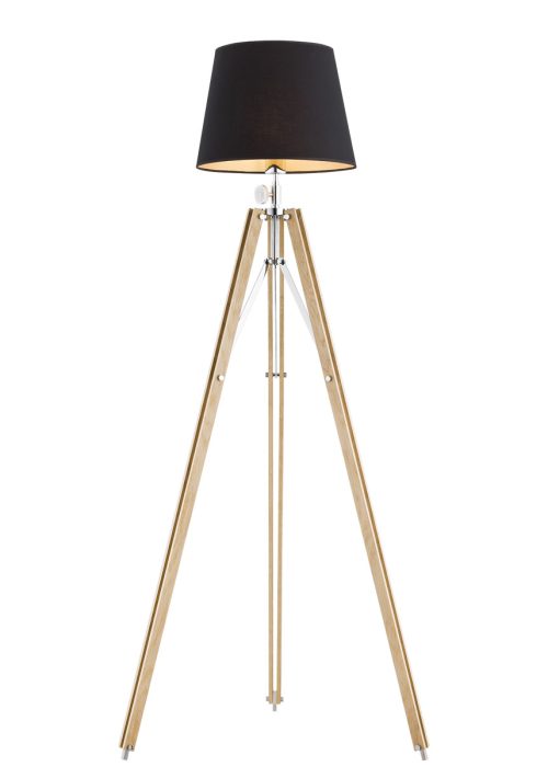 Vloerlamp Hout Zwart ASTER