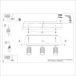 Plafondlamp KARBON 3L zwart - Afbeelding 10