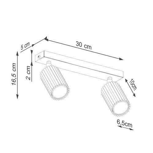 Plafondlamp KARBON 2 rood oker - Afbeelding 9