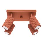 Plafondlamp KARBON 4 rood oker