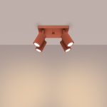 Plafondlamp KARBON 4 rood oker - Afbeelding 3
