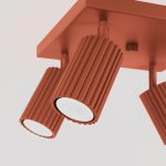 Plafondlamp KARBON 4 rood oker - Afbeelding 4