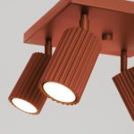 Plafondlamp KARBON 4 rood oker - Afbeelding 5